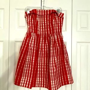 Vineyard Vines Strapless Gingham Dress